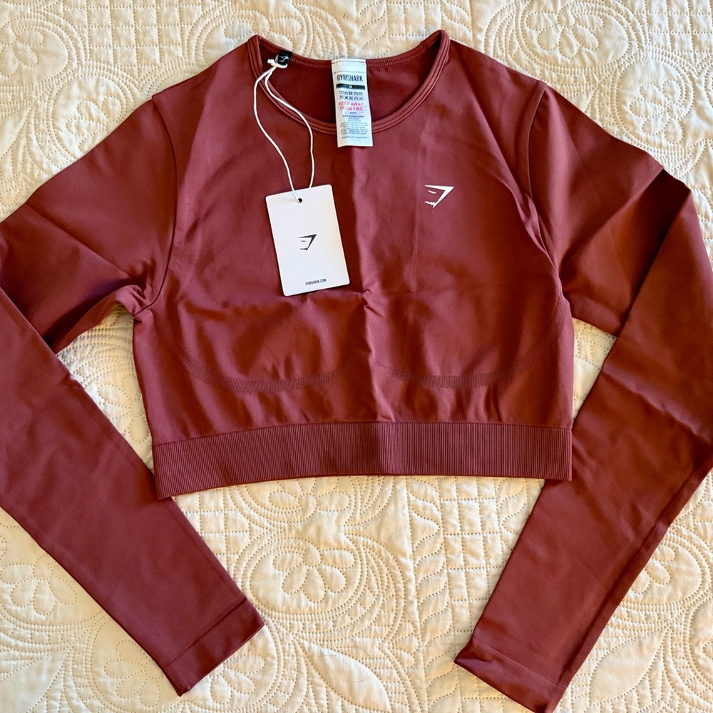 Gymshark Long Sleeve Crop Top - Brick color